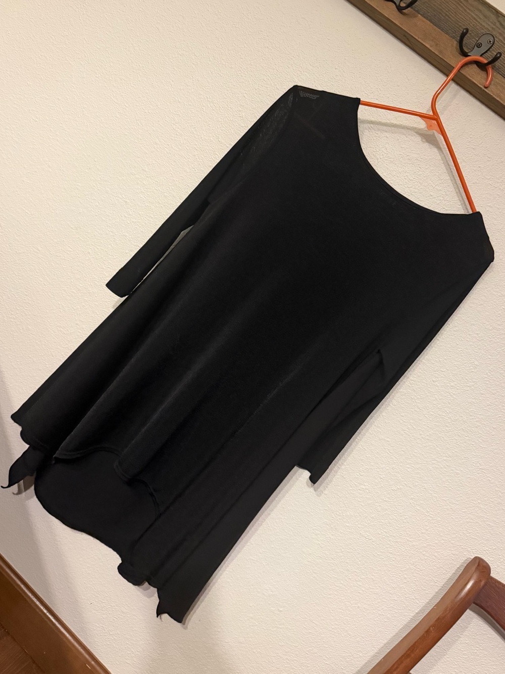 Muse Black Long-Sleeve Flared Tunic Top